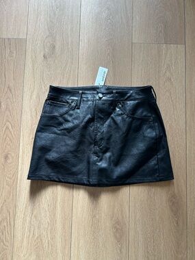 Boutique Black Faux Leather Mini Skirt